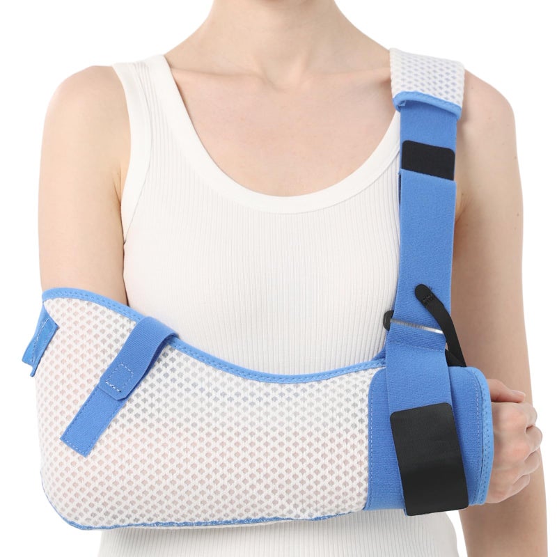 Willcom Arm Sling for Shoulder Injury with Waist Strap Immobilizer Brace Support for Sleeping Rotator Cuff Surgery Mesh Version Right Small25305 inch
